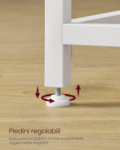 Scrivania per Computer, Postazione Lavoro, 50 x 100 x 76 cm, Scrivania da Ufficio, Studio Camera da Letto Soggiorno, Bianco Acero e Bianco Nuvola LWD041W44