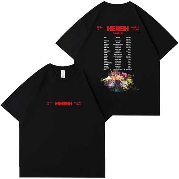 IU t-Shirt 2024 IU Her World Tour Concert t Shirts Cotton