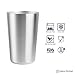 Pratico Kitchen Smooth Edge Stainless Steel Cups, 14.5 oz, 4 Pack