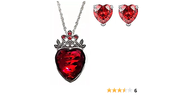 Crown Pendant Necklace W/ Earrings Set 