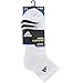 adidas Men's Cushioned Quarter Socks (3-Pair), White/Black/Granite/Light Onix, Large, (Shoe Size 6-12)