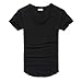 Zbrandy Mens Deep V-Neck T-shirt Men Unisex Sexy Tshirt Fitted Fashion Tees Black XL