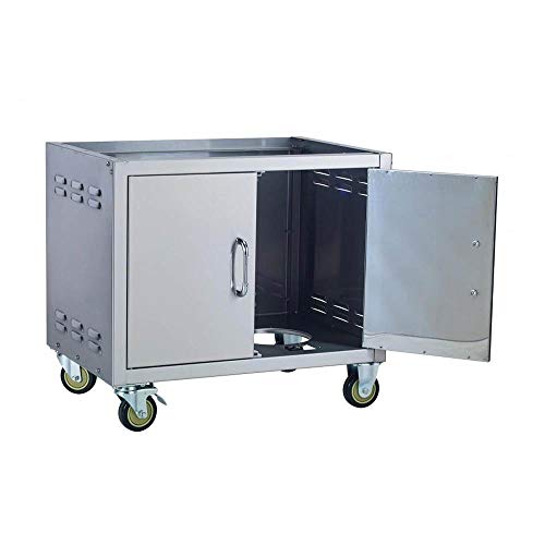 Bull Outdoor Stainless Steel 30 Inch Pedestal Cart Bottom for Premium BBQ Grills - Thumbnail 3