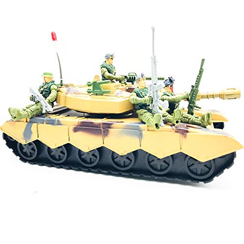 Fycooler Elite Desert Force Armored Military Tank Vehicle with 1/18 Scale Gunner Action Figure Soldier,2 Machine Guns,2 Utility Packs,2 Gunner Hatches for Kids Boys Indoor Outdoor Play Birthday Toys - Thumbnail 7