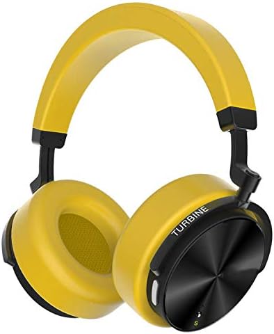 T5S Active Noise Cancelling Wireless Bluetooth Headphones Portable Headset with Microphone for Cell Phones,Yellow