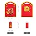 Favourde Chinese Couplets Chinese Fu Decoration New Year Couplet Wall Stickers Decorations Red Envelope Spring Festival Poem Scrolls Traditional Chinese New Year Paintings, 31pcs