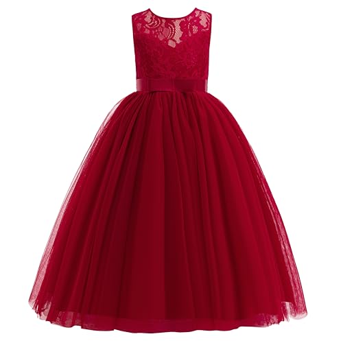 Glamulice Flower Girls Lace Bridesmaid Dress Long