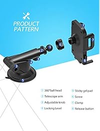 Soporte para teléfono celular Mpow, soporte universal para insertar en la ranura de CD con tres agarres y diseño táctil para iPhone X 8 8Plus 7 7Plus 6s 6P 5S, Galaxy S5 S6 S7 S8, Google, LG, Huawei y más, 3- Gris