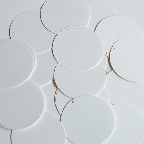 Sequin Round 1.5 inch Soft White Pearly Couture Paillettes. Made in USA. Loose for embroidery, bridal, applique, arts, crafts, and embellishment.