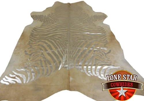 Luxury Silver on White Zebra Printed Hide Rug
