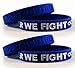 Cancer & Cause Awareness Bracelets with Saying Together WE Fight, Gift for Patients, Survivors, Family and Friends, Set of 2 Ribbon Silicone Rubber Wristbands for All (Colon Cancer Dark Blue 4 Pack)