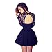 Women Dress,Haoricu Autumn Winter Sexy Women Floral Long Sleeve Lace Backless Evening Party Dress (M, Black)
