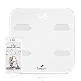 Fitkeeper Smart Body Scale, Body Fat Scale, Bluetooth Digital High Accuracy Body Fat Weight Bathroom Scale Wireless Body Composition Analyzer Monitor Body Analysis Scale with IOS, Android App