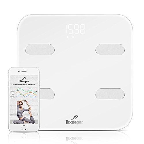 Fitkeeper Smart Body Scale, Body Fat Scale, Bluetooth Digital High Accuracy Body Fat Weight Bathroom Scale Wireless Body Composition Analyzer Monitor Body Analysis Scale with IOS, Android App