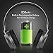 REETEC Bluetooth Headphones Over Ear - [Colorful LED Lights, 20H Playtime] Foldable Hi-Fi Stereo Wireless Headphones with Built-in Mic for iPhone, iPad, Smartphones, Laptop, PC, SD/TF, Grey