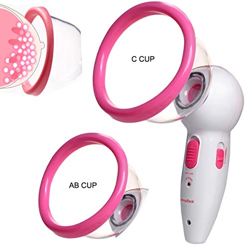 Electric Breast Enhancement Enlargement Massagers Liposuction Vacuum Cup Massage Tools, Chest Gain Cupping with AB C 2 Cups for Women AnyBack