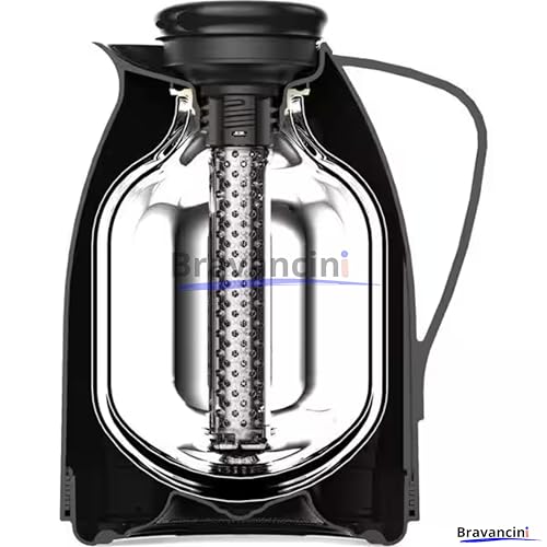 Garrafa Térmica Bule Preto 1 Litro Ampola de Vidro Conserva Café Quente 12h Bebidas Frias 24h Infusor Chá Ideal Casa Escritório Presentes Bule Termico