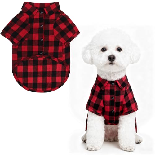 PUPTECK Plaid Dog Shirt