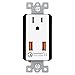 TOPGREENER 36W Quick Charge 3.0 USB Wall Outlet, Compatible with Samsung Galaxy S20/S10/S9/Note, iPhone SE/11/XS/XR/X/8, LG, HTC & More, UL Listed, TU1152QC3, White