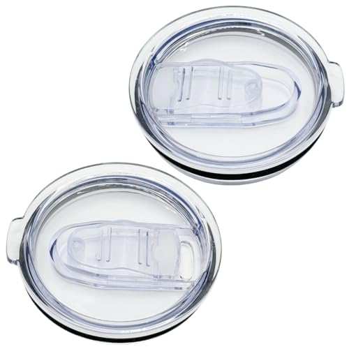 Photo 1 of 2 PCS 40oz Tumbler Replacement Lids Compatible with Silver Buffalo Stainless Steel Tumble, Reusable, No Leak Design Splash Resistant Replacement Silicon Sliding Covers