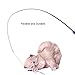 Depets Feather Wand Toy, Retractable Wand with 5 Assorted Feather Refills, Interactive Cat Toy for Indoor Kitten Fun