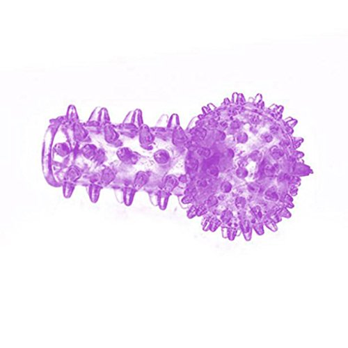 Keliay 1Pcs Crystal Special Spike Ball Finger Condoms Sleeve G-point Stimulator Tool (random color)