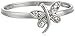 Amazon Collection 10k White Gold Dragonfly Ring with Diamond-Accent, (0.004 cttw, I-J Color, I2-I3 Clarity), Size 7
