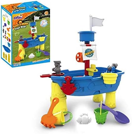 KidsCraft Toys Pirate Ship Water Table for Kids – Toddler Pirate Ship Sand /Water Table – Detachable Legs – Scoop– Cup and buckets – Indoor and Outdoor kids toy set