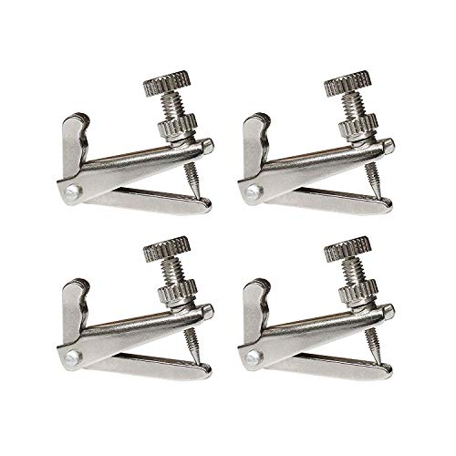 Timiy Stainless Steel Violin String Adjusters Silver 4 Pcs