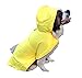 HugeHounds Extra Large Dog Yellow Rain Rover Raincoat with Half Hood XL- Waterproof-Includes a Travel Carry Bag