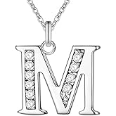 Xyphielle Women's Letter M Necklace, 925 Silver Plated, Gift for Christmas, Birthday, Anniversary, Mother's Day, Jewelry for Girlfriend, Wife, Mom