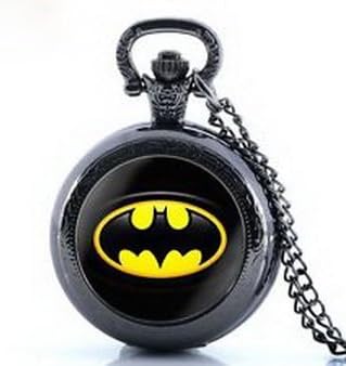 Pixle Pocket Watch - Antique Batman Pattern Vintage Pocket Watch Necklace Quartz Chain Gift Retro New