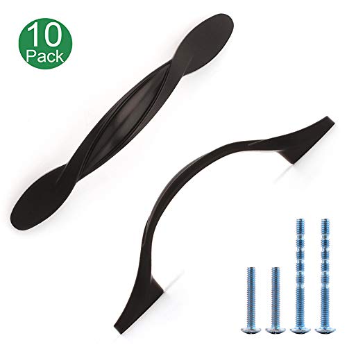 Koofizo Twisted Cabinet Bow Pull - Black Furnituer Handle, 3 Inch/76mm Screw Spacing, 10-Pack for Kitchen Cupboard Door, Bedroom Dresser Drawer, Bathroom Wardrobe Hardware - Thumbnail 7
