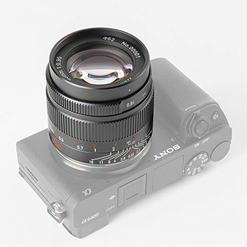 7artisans 35mm f0.95 APS-C Spiegellose Kamera-Objektiv große Blende, kompakt für Sony A6000 A6300 A6400 A6500 NEX-3 NEX-3R NEX-5T(Black) – Bild 6