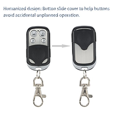 OWSOO Mini Copy Code 4 Channel Universal Remote Control Cloning Duplicator Key Transmitter 433 MHz Learning Garage Door Gate Opener Controller Old Key Replacement