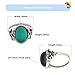MOJO JEWELRY Gothic Flower Pattern Antique Sterling Silver Plating Oval Stone Color Change Mood Ring MJ-RS008