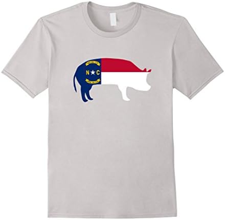 Men's North Carolina BBQ Pork Barbecue Capitol Funny T-Shirt Large Silver