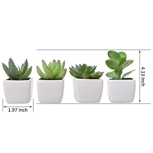 MyGift Mini Assorted Artificial Succulent Fake Indoor House Plants in
