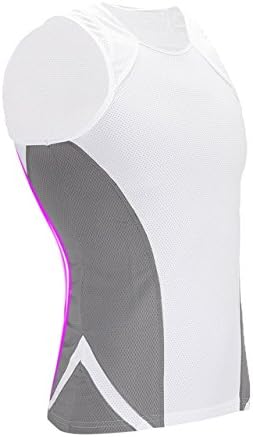 Men Elastic Slimming Shaper Vest Top Shirt White Medium
