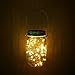 Solar Mason Jar Lid Lights,6 Pack 30 Led Fairy Firefly String Jar Lids Lights,6 Hangers Included(No Jars),Outdoor Solar Lantern for Patio Yard Garden Wedding Party Table Decor