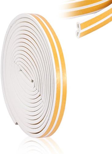 MagicFour Weather Seal Stripping, Indoor Window Door Seal Strip,Self Adhesive Foam Indoor Seal Strips,Door Rubber Sealing,D Type,5M