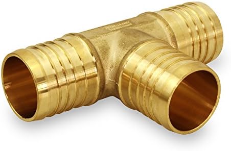 Pexflow Pxte0100-Nl Pex X Pex X Pex Barb Tee Pipe Fittings 1 Brass