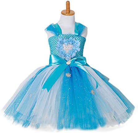 Donsinn Snow Queen Dress, Girls Princess Costume Frozen Dress for Party