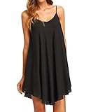 LILBETTER Women's Summer Sexy Sleeveless Strappy Swing Dress(Black M)