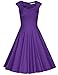 MUXXN Women's 1950s Vintage Retro Capshoulder Party Swing Dress (S, Purple)