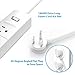 TROND Surge Protector Power Strip with USB, Ultra Thin Flat Plug 6ft Extension Cord 1625W, 3 USB A & 1 Type C, 4 AC Outlets 1440J Surge Protection ETL Listed, Wall Mount for Home Office Dorm, White