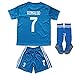 FCM 2019/2020 New #7 Cristiano Ronaldo Kids Third Soccer Jersey & Shorts Youth Sizes