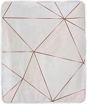 vinlin Geometric Pink Stripe Velvet Plush Throw Blanket Cozy Warm Lightweight Blankets for Living Room Outdoor Travel 50x 60 inch