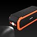 Archeer A226 Portable Bluetooth Speakers Outdoor Sport Shower Wireless Speaker with light, Clip, Microphone, Orange
