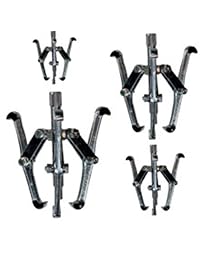 Juego de 3 extractores de engranajes de mandíbula de 4 piezas, universal, 3.0 in, 4.0 in, 6.0 in y 8.0 in, reversible, interior exterior, corto, estándar, largo, XL con 4 u 8 posiciones, kit de herramientas de extracción   volante, poleas, engranajes desl